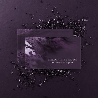 Crystal Lila Agate | Moody Marbled Stone Visitenkarte