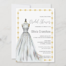 Crystal Look Wedding Gown Brautparty Einladung