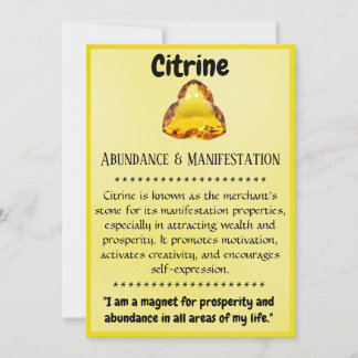 Crystal Meaning Card - Citrin Feiertagskarte