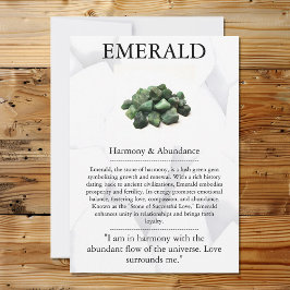 Crystal Meaning Card - Emerald Feiertagskarte