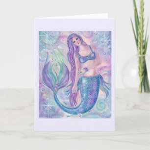 Crystal mermaid carte de voeux art par Renee Lavoi