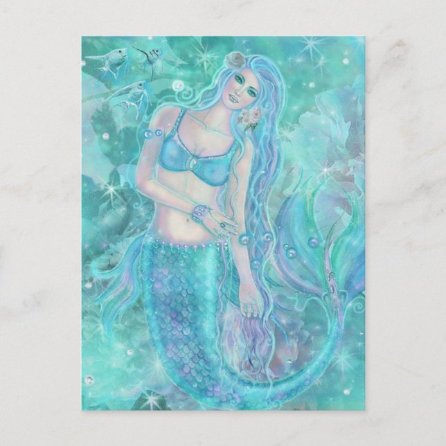 Crystal Mermaid Träume von Renee Lavoie Postkarte (Vorderseite)