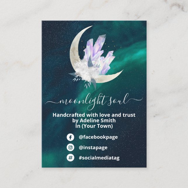 Crystal Moon Galaxy Spell Jar Kit Business Card Visitenkarte (Vorderseite)