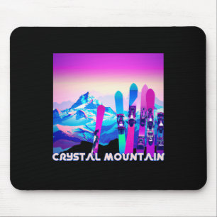 Crystal Mountain Ski Retro 80er Jahre Stil Skifahr Mousepad