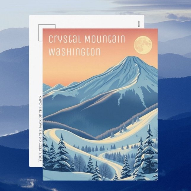 Crystal mountain Washington Ski vacances Carte pos (Créateur téléchargé)