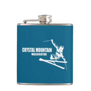Crystal Mountain Washington Skier Flachmann