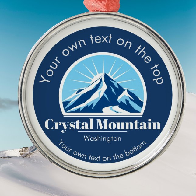 Crystal Mountain Washington Skigebiet Ornament Aus Metall (Von Creator hochgeladen)