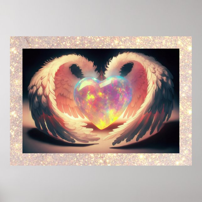 *~*~ Crystal Opal Heart Angel ailes AP78 Poster (Devant)