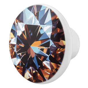 Crystal Orange Diamond Pattern Keramikknauf