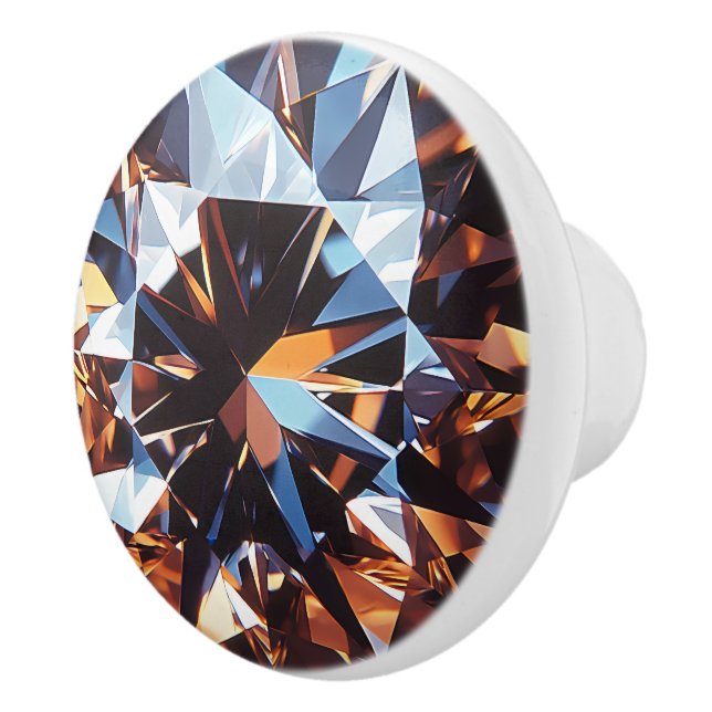 Crystal Orange Diamond Pattern Keramikknauf (Rechts)