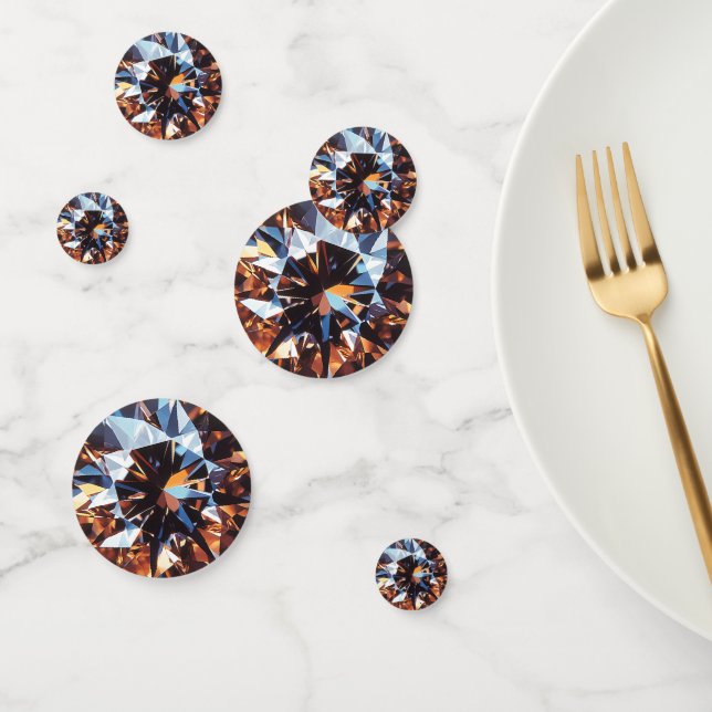 Crystal Orange Diamond Pattern Konfetti (Gruppe)