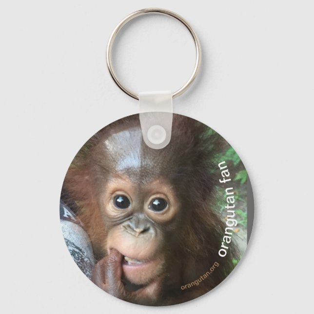 Crystal Orangutan Orphan Gerettet Schlüsselanhänger (Vorderseite)