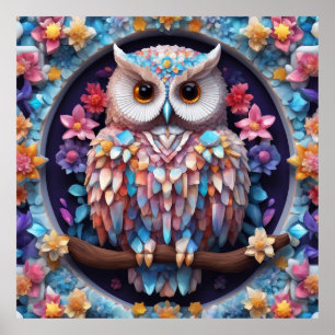 Crystal Owl Design behalten oder selbst entwerfen Poster