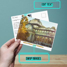 Crystal Palace Retiro Madrid Spanien Moderne Postkarte