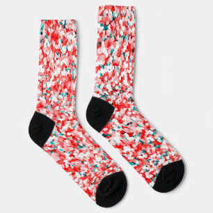 Crystal Pattern - White Red Green Socken