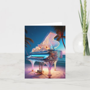 Crystal Piano am Strand Dankeskarte