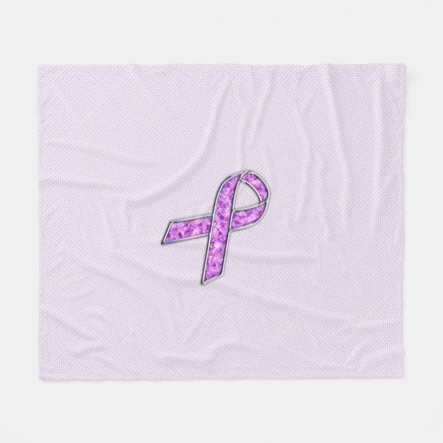 Crystal Pink Ribbon Bewusstsein Knittern Fleecedecke (Vorderseite (Horizontal))