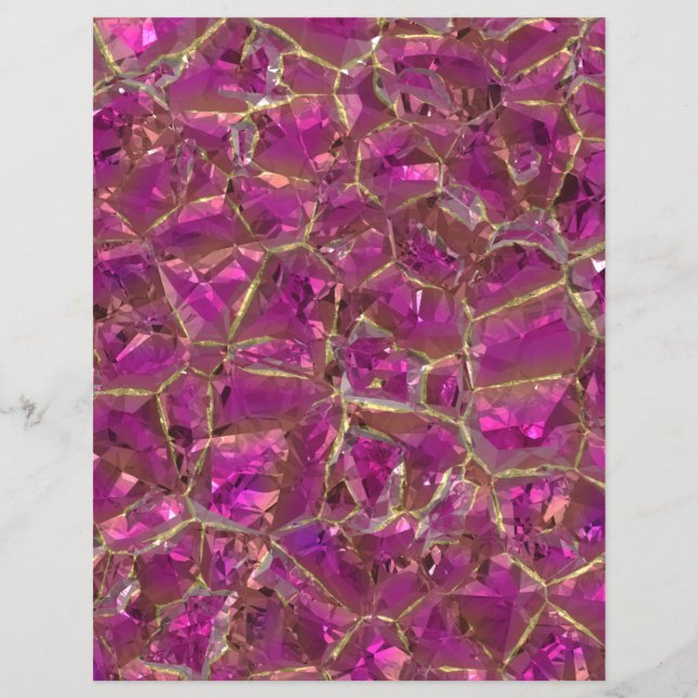 Crystal Pink und Gold Scrapbook Paper (Vorderseite)