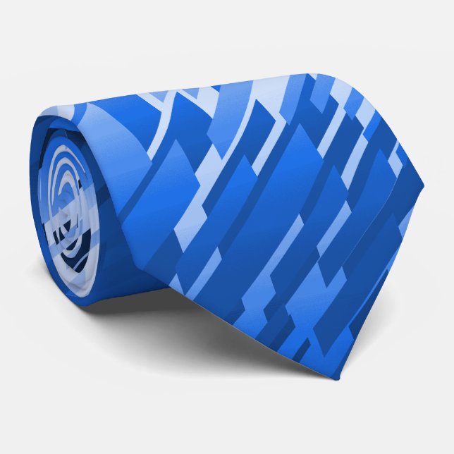 Crystal Prism Striped Spectrum Blue beidseitig Krawatte (Gerollt)