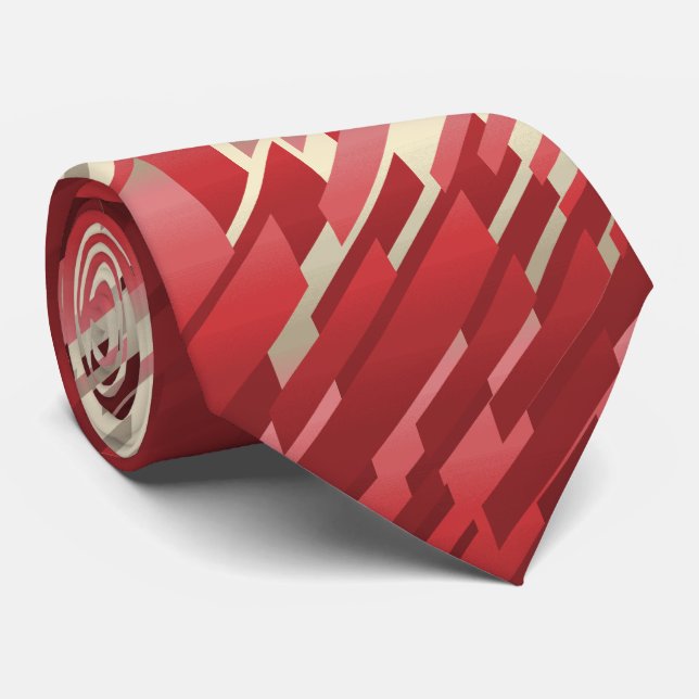 Crystal Prism Striped Spectrum Red beidseitig Krawatte (Gerollt)