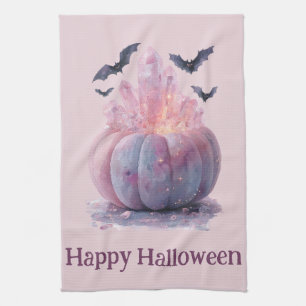Crystal Pumpkin Happy Halloween Ästhetik Geschirrtuch