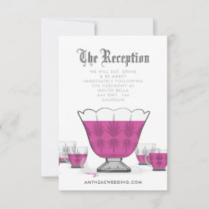 Crystal Punch Bowl Empfang Umschließkarte RSVP Karte