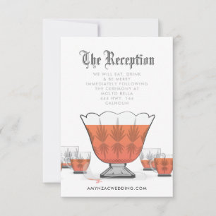 Crystal Punch Bowl Empfang Umschließkarte RSVP Karte