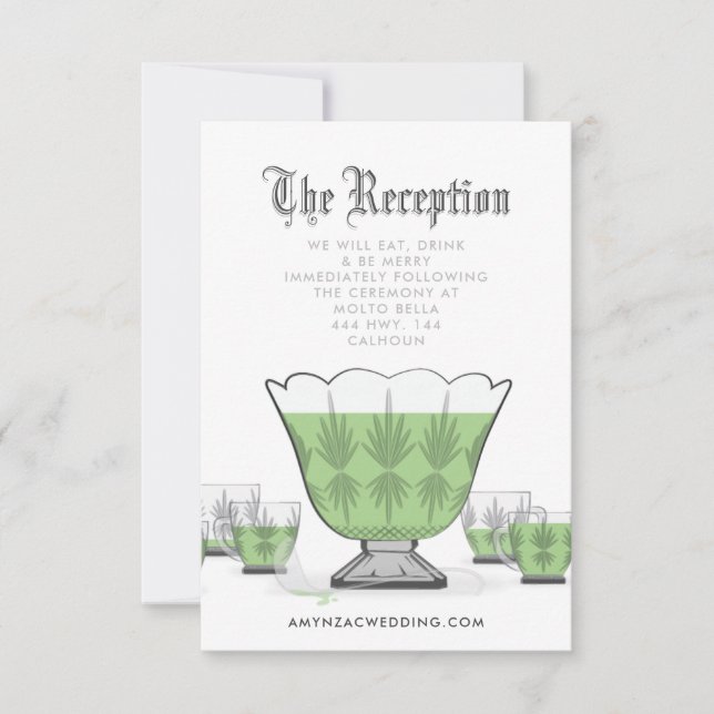 Crystal Punch Bowl Empfang Umschließkarte RSVP Karte (Vorderseite)