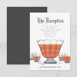 Crystal Punch Bowl Empfang Umschließkarte RSVP Karte