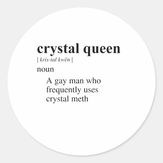 CRYSTAL QUEEN RUNDER AUFKLEBER (Vorderseite)