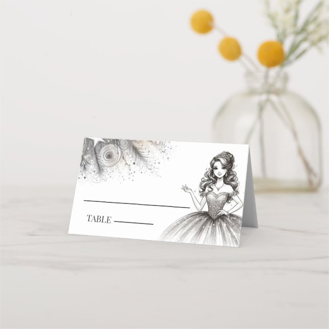 Crystal Quinceañera Girl Platzkarte (Vorderseite)