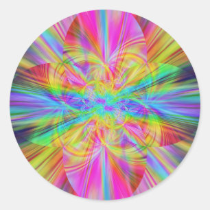 Crystal Rainbow Beams Runder Aufkleber