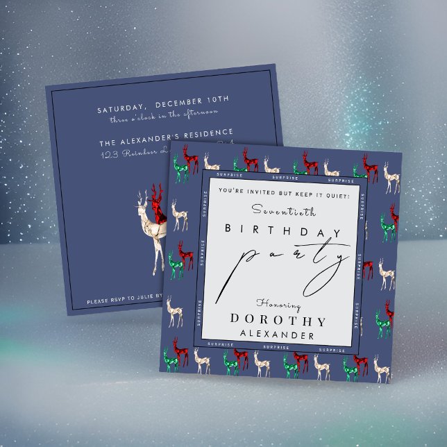 Crystal Reindeer Jegliche Überraschung Winter Gebu Einladung (Von Creator hochgeladen)