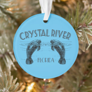 Crystal River Florida mit Manateen Ornament