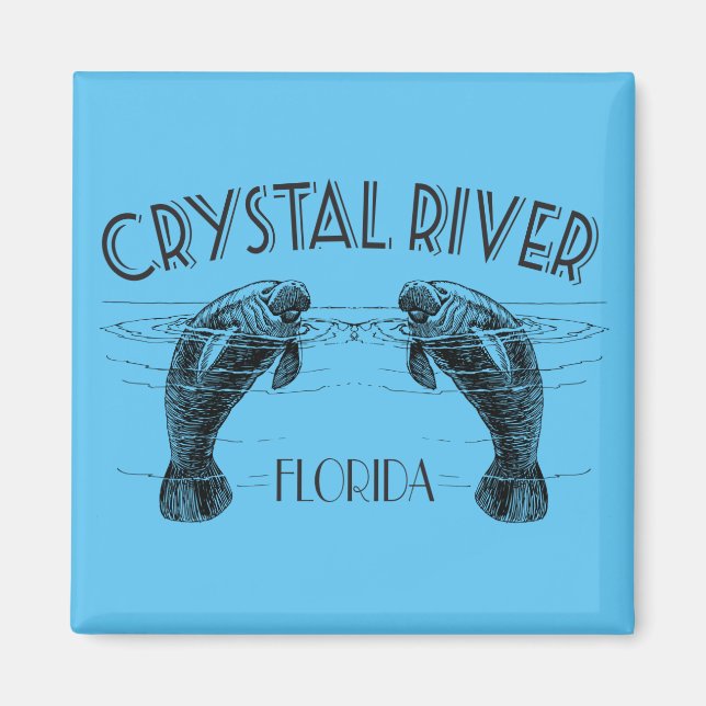 Crystal River Florida mit Manatees Magnet (Vorne)
