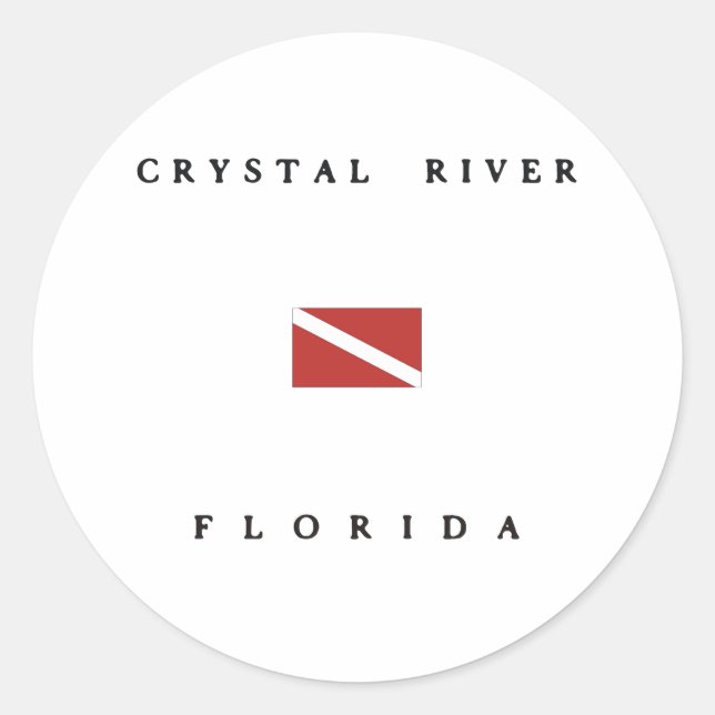 Crystal River Florida Scuba Dive Flag Runder Aufkleber (Vorderseite)