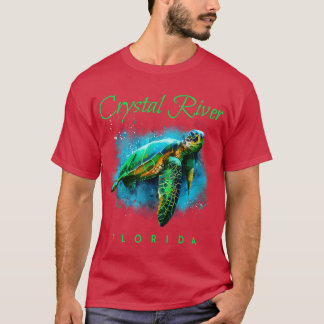Crystal River Florida Wasserfarbenschildkröte T-Shirt