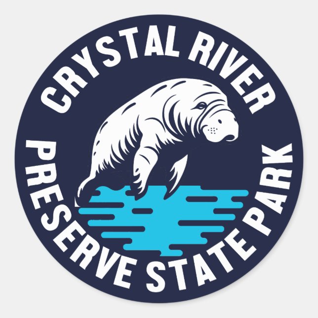 Crystal River Preserve Staat Park Runder Aufkleber (Vorderseite)