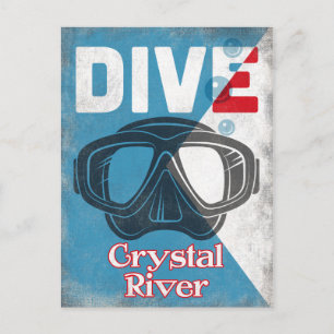 Crystal River Vintage-Tauchmaske Postkarte
