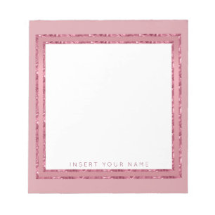 Crystal Rose Gold Personalisiert Notepad 5,5" x 6" Notizblock