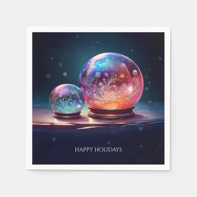 Crystal Snowballs Holiday Napkin Serviette (Vorderseite)