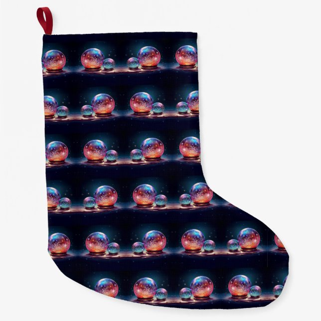 Crystal Snowballs Holiday Stocking Großer Weihnachtsstrumpf (Vorderseite)