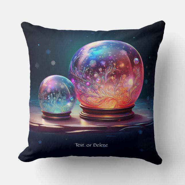 Crystal Snowballs Holiday Throw Pillow Kissen (Vorderseite)