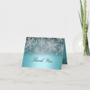Crystal Snowflake Blue Winter Dankeschön Karte