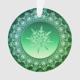 Crystal Snowflake Emerald Green Weihnachten Ornament