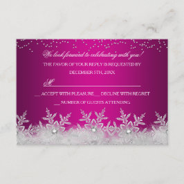 Crystal Snowflake Hot Pink Weihnachts-Party UAWG RSVP Karte