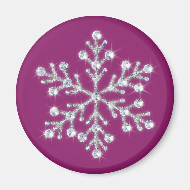 Crystal Snowflake Magnet (blau) (Vorne)