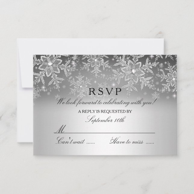Crystal Snowflake Silver Winter RSVP (Devant)