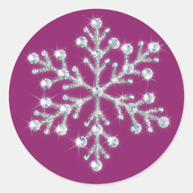 Crystal Snowflake Sticker (magenta) (Vorderseite)