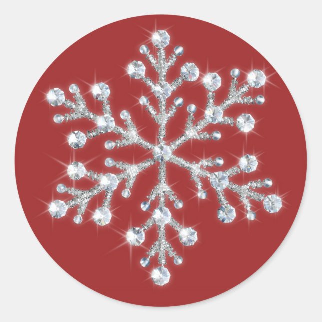 Crystal Snowflake Sticker (rot) (Vorderseite)